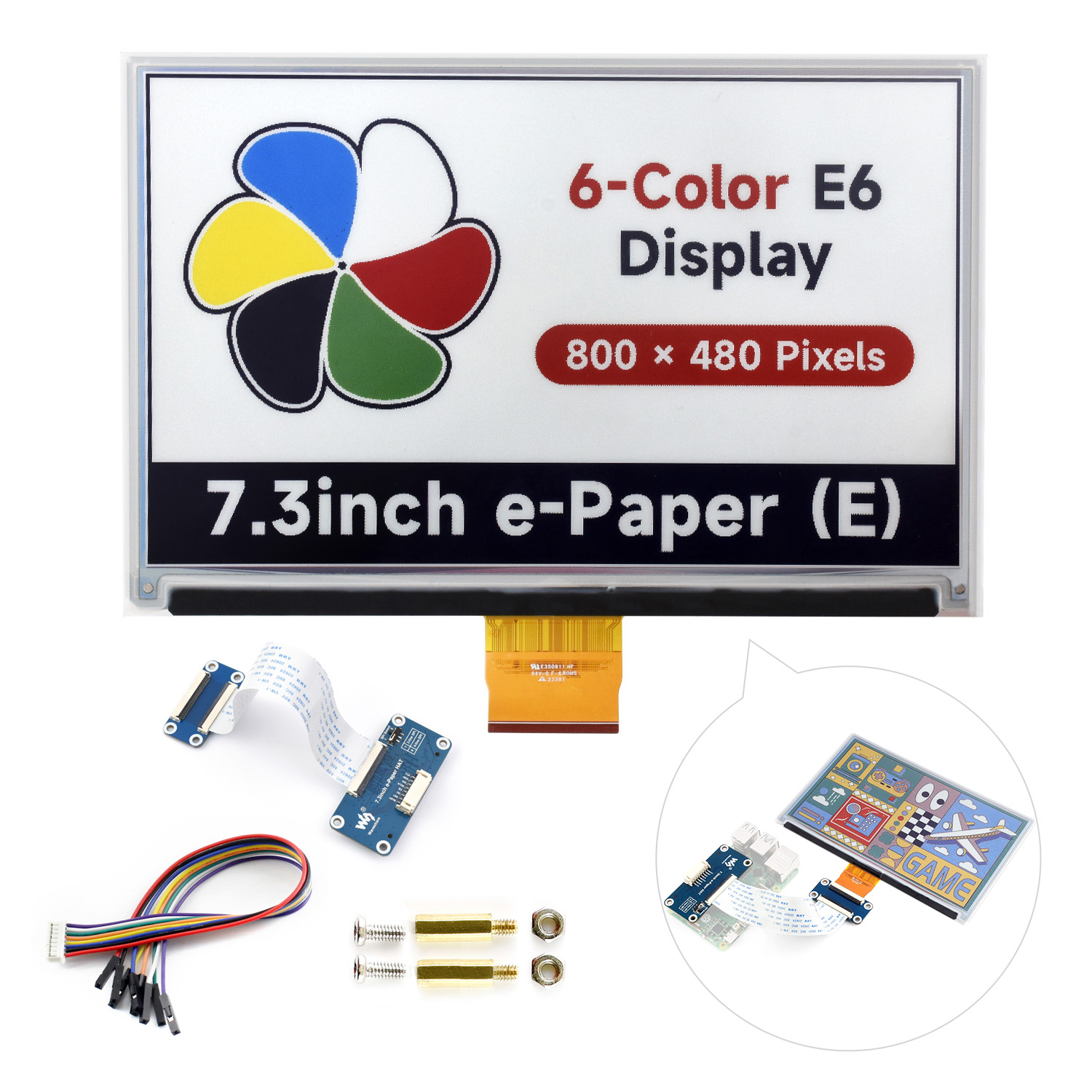Waveshare 7.3inch 6-Color E-Pa - Pi Display review and price